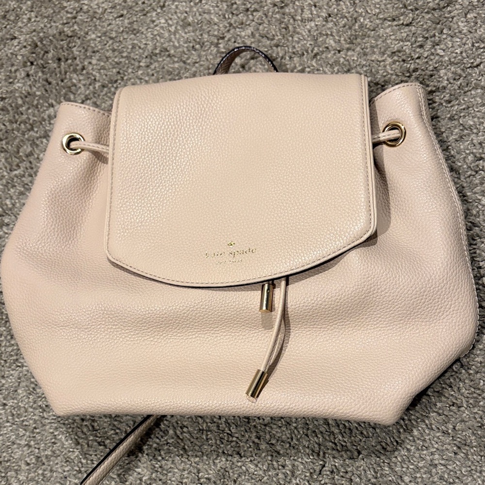 Kate Spade Beige Leather Backpack